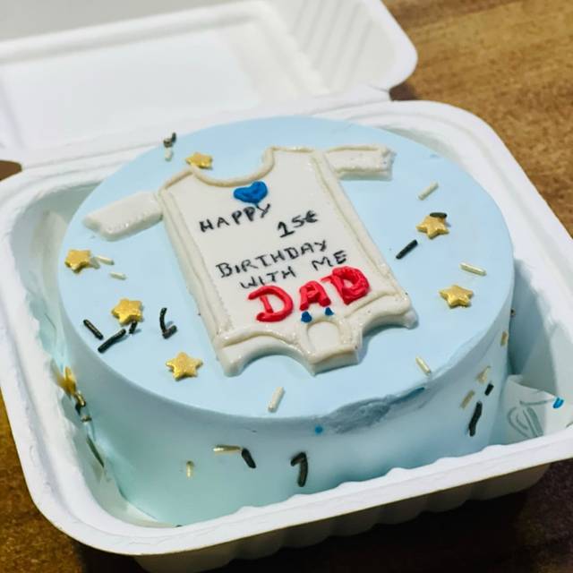 Blue bento cake for dad's birthday